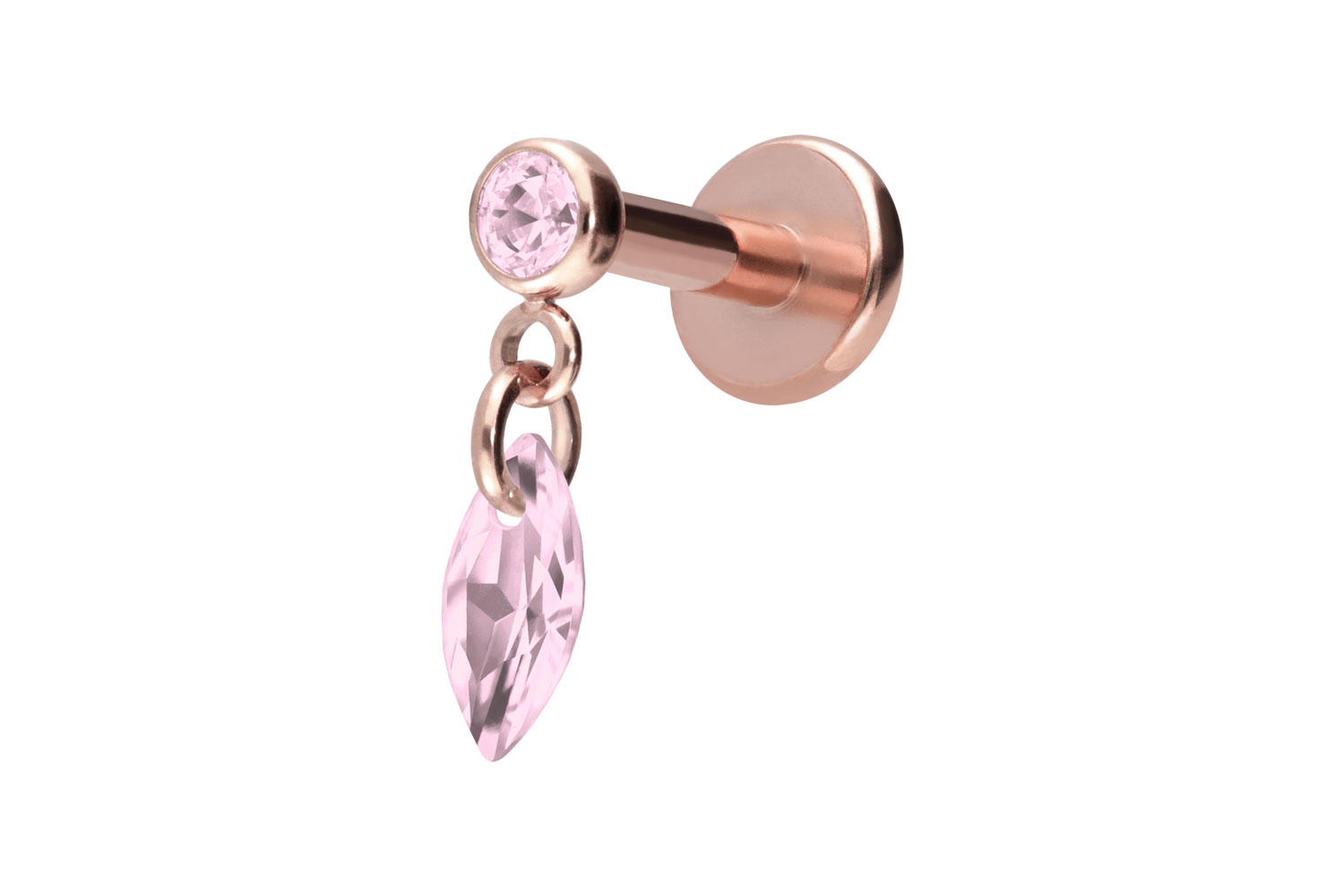 Titan Labret Piercing mit Innengewinde KRISTALLOVAL